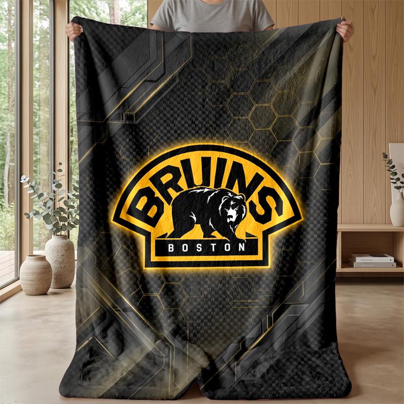 Coperta in Flanella e Pile Boston Bruins Coperta Calda e Accogliente per Divano, Letto, Viaggio Uso in Tutte le Stagioni
