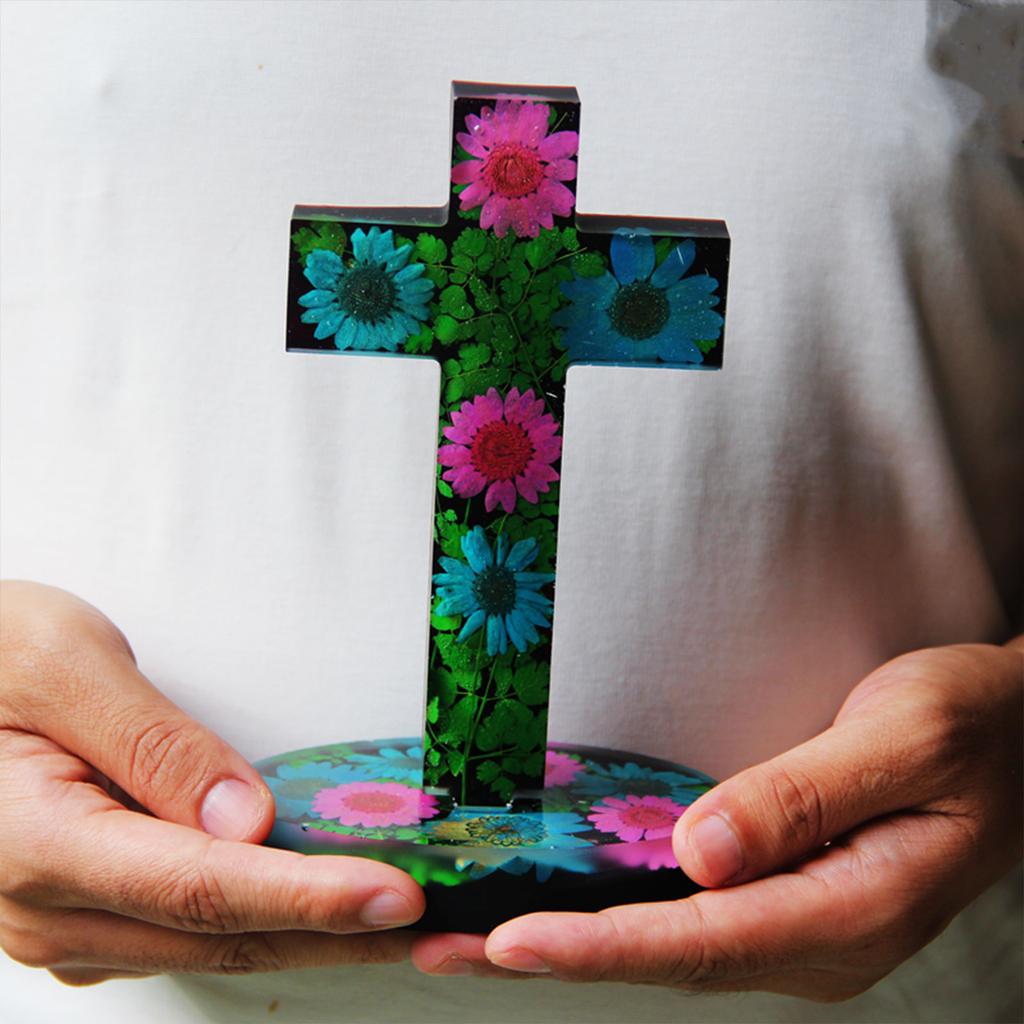 Flexible Silicone Cross Ornament Moulds Religious Crafting Mold Jewelry Making Molds Gift for Hand-Making Enthusiasts