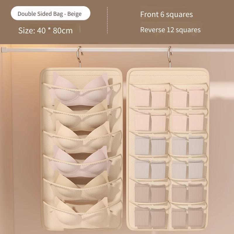 Hanging Storage Bag Double Sided Organizer for Underwear Socks Space Saving Closet Dorm Must Have Storage Solution Multipurpose