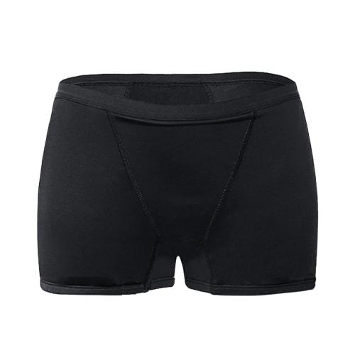 KarlyShop Import Absorbent Sanitary Shorts, Boxer Briefs, Comfortable Groin, Half-Length, Absorbent Cotton, Deep Fit, Leak-Resistant, Rs8036 M, Black