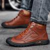 New Handmade Leather Casual Walking Hiking Shoes Men Design High Top Sneakers Comfortable Hot Sale Flat Designer Driving Shoes