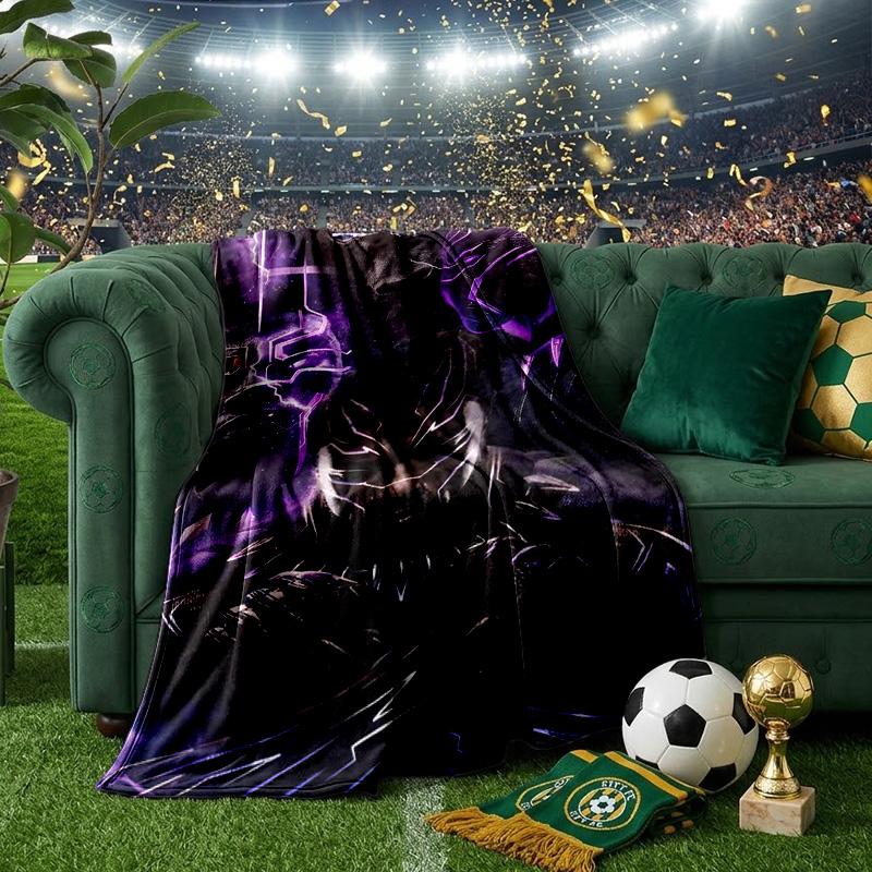 Black Panther Flight Throws Blanket Flannel Blankets Plush for Couch Bed Gifts for Men Women Travel picnic blanket Christmas fan gifts