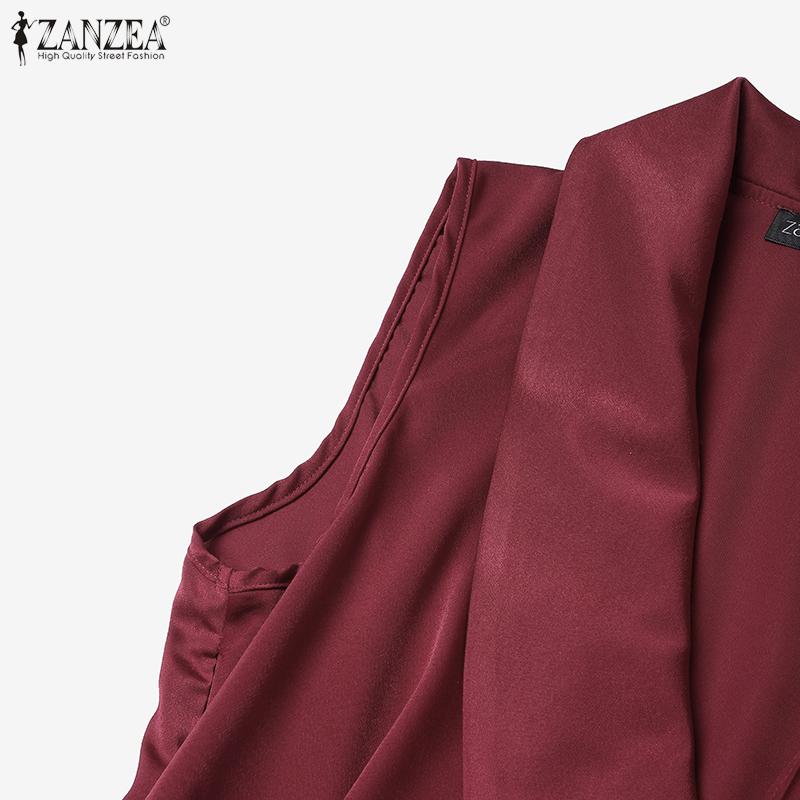 ZANZEA Women Casual V-Neck Summer Sleeveless Irregular Hem Tank Tops