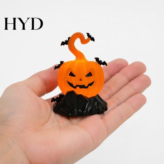 Halloween Window Display LED Candle Light Figurine, Bat Tombstone Glowing Tabletop Ornament, Warm Lighted Props Pumpkin Decor Prop for Escape