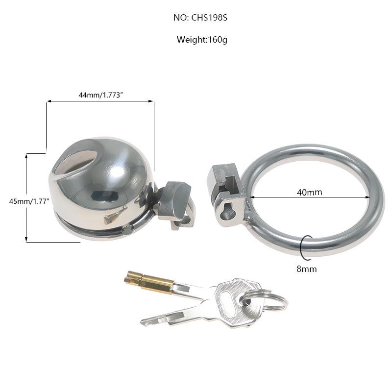 Chaqu Stainless Steel Chastity Lock Cage with Thickened Hood and Stable Ring for Men