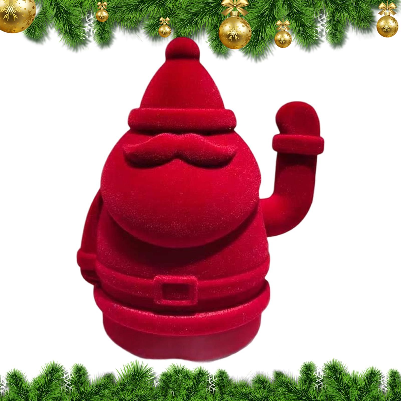 Santa Figurines Waving Flocked Ornament Standing Christmas Santa Claus For Christmas Party Table Living Room Bedroom Fireplace China Mainland