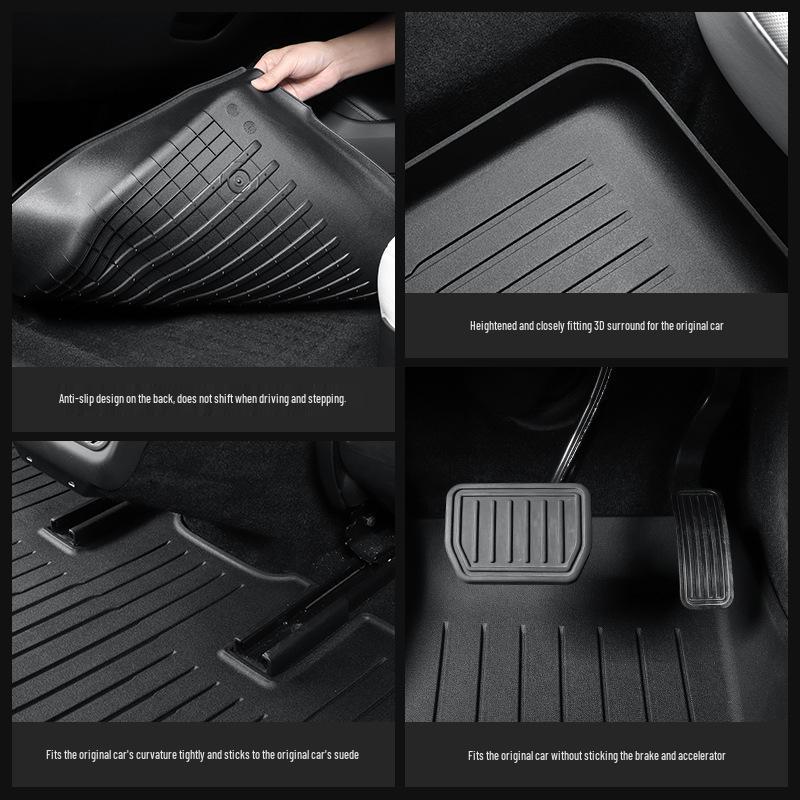 Eco-Friendly TPE Floor Mats for 2023 Tesla Model 3, Injection Molded Pedal Style