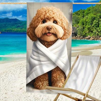 Toalla de Playa con Estampado de Perro Lindo de Fibra Ultrafina Súper Absorbente y de Secado Rápido Ligera y Suave, Manta de Playa Súper Grande