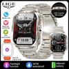 LIGE New Smart Watch 2.01-inch Curved Screen Bluetooth Call Outdoor Sports Waterproof Men's Smart Watch