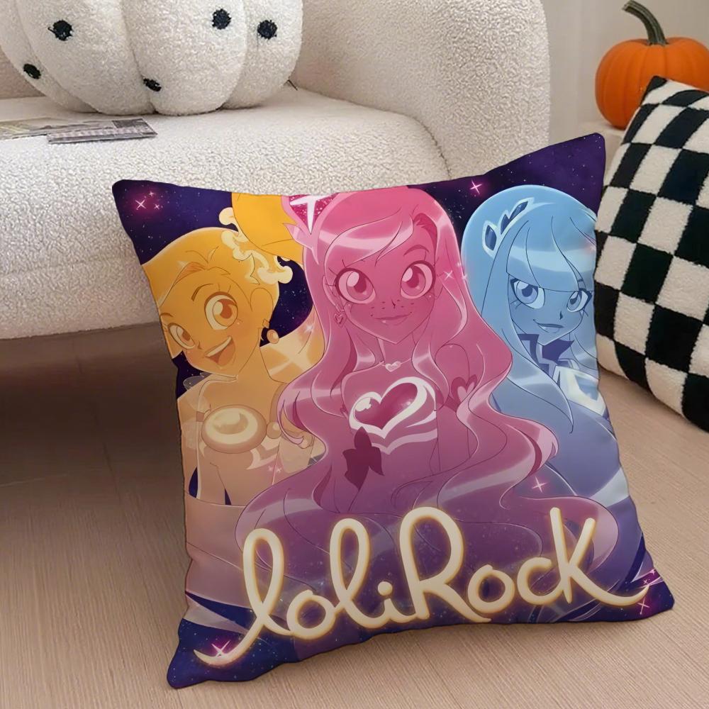 Anime TV LLoliRock Cushion Cover Throw Pillow Cover Hidden Button Durable Polyester Chair Cushion