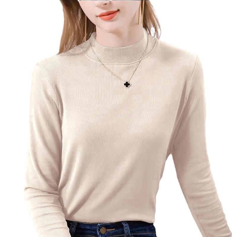 

Футболка Snail Fashion с круглым вырезом и длинными рукавами, однотонная, осенне-зимняя, корейская версия, теплая и тонкая, двусторонняя, бархатная, нижняя рубашка 3XL