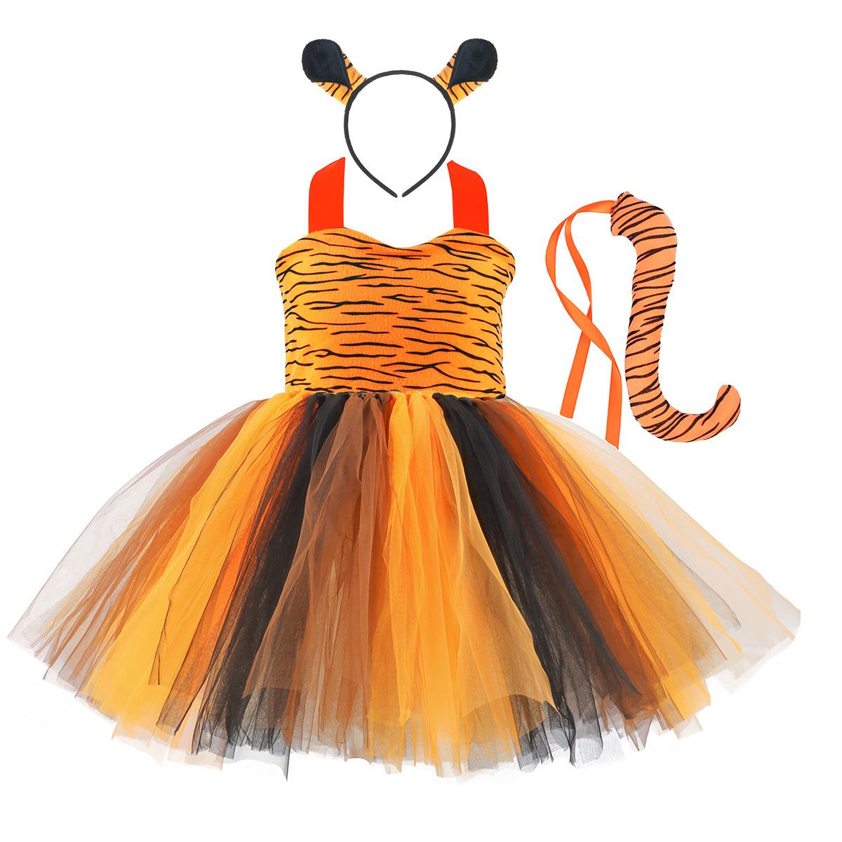 

Костюм для косплея животного на Хэллоуин для маленьких девочек, детский костюм на лесную тематику, платье-пачка с принтом жирафа, коров, тигра, леопарда, зебры для дня рождения S