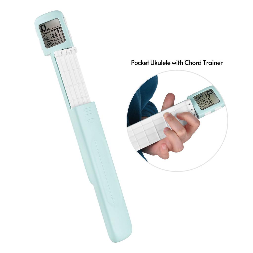 Portable Ukulele Chord Trainer Uke Fingering Practice Tool with 360 Degrees Rotatable Chords Chart Screen for Ukelele