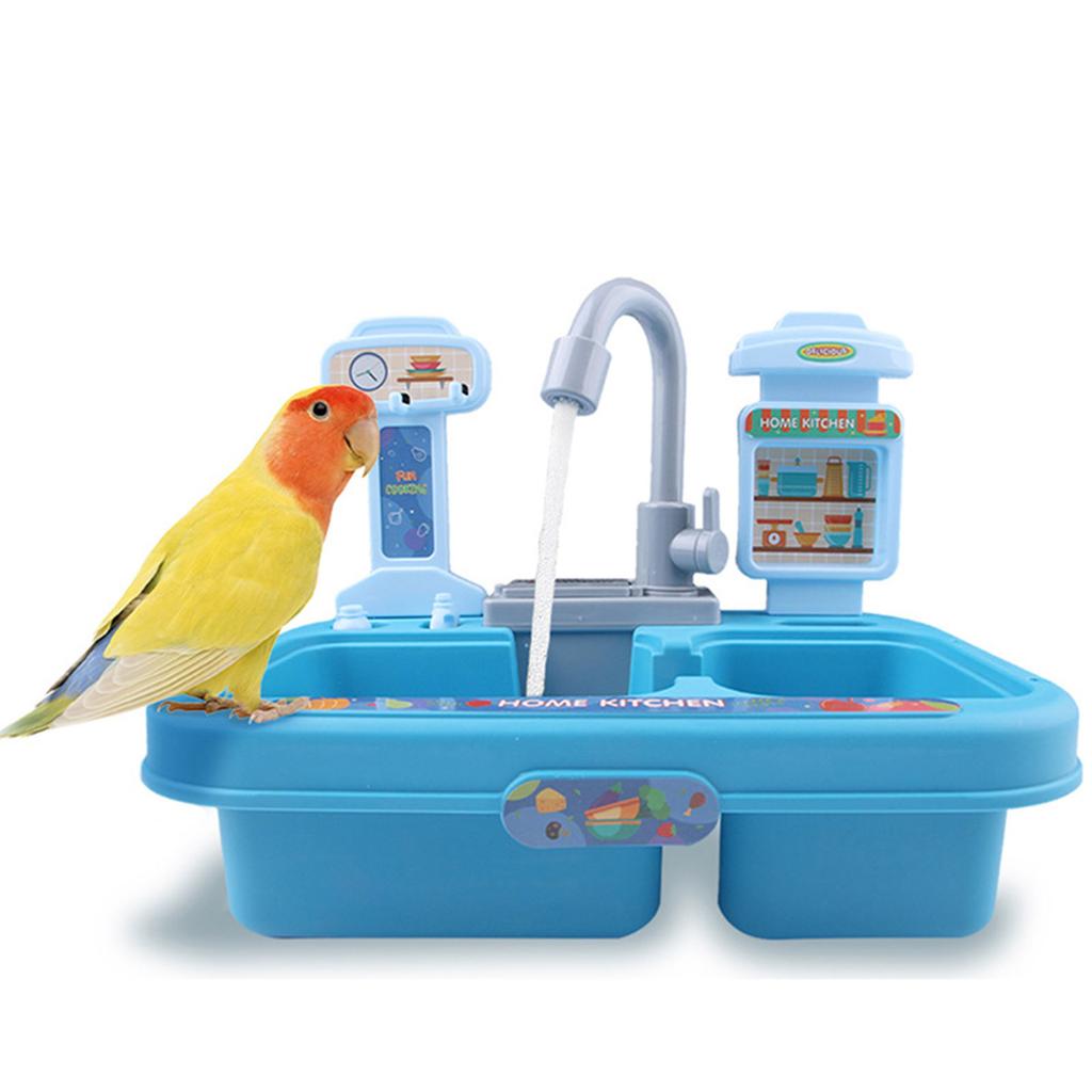 Battery Operated Bird Bathtub Shower Plastic Water Bath Tub for Pet Bird Parrots Intelligent Birdbath Cage Supplies