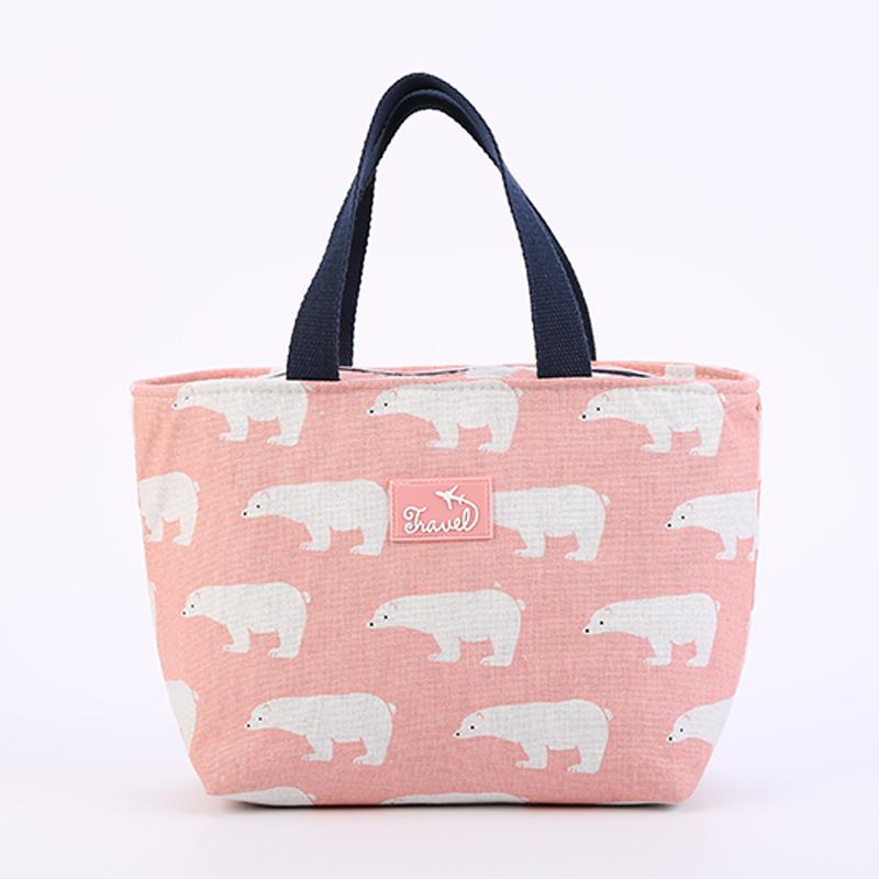 1 PCS Lunch Bag For Women Funny Cartoon Kids Bento Fresh Cooler Bags Flamingo Thermal Breakfast Food Box Portable Picnic Travel