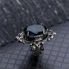 Vintage 925 Sterling Silver Oval Blue Topaz Ring for Women Elegant European Style Jewelry