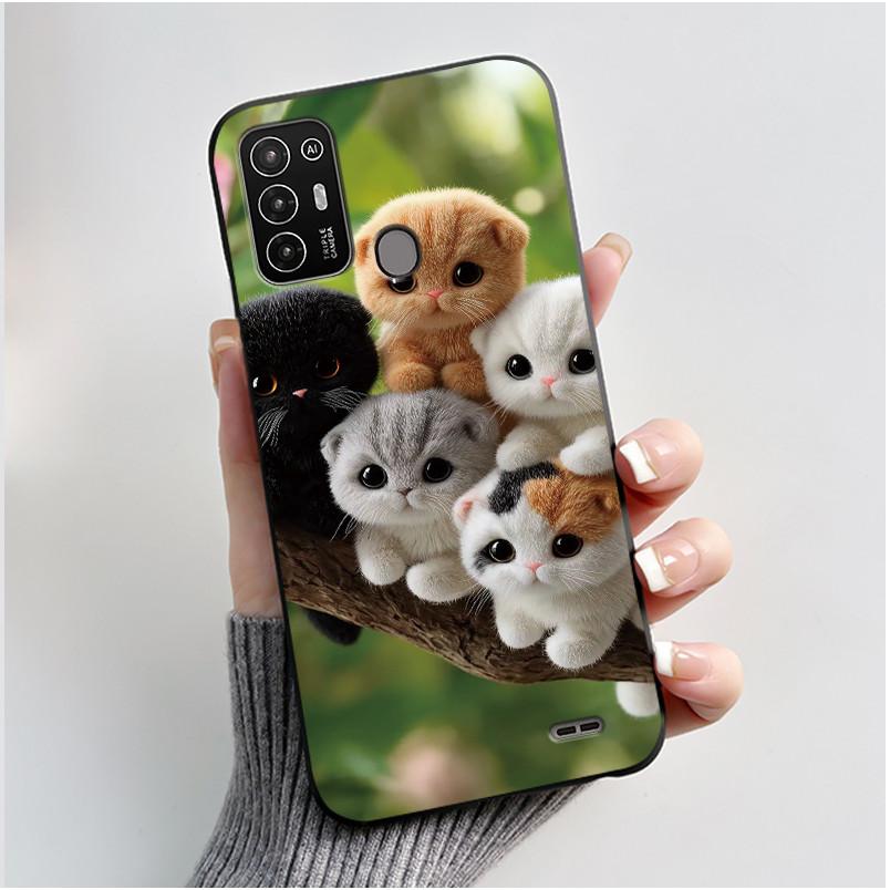 Für ZTE Blade A52 Hülle Für ZTE BladeA52 Rückabdeckung Silikon Weich Schwarz TPU Luxus Drache Niedlich Cool Jungen Mädchen Stoßfänger Handyhülle
