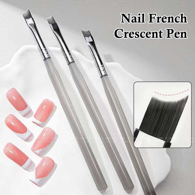 

Nail Art Brush French Crescent Pen Acrylic Nail Gradient Pen Diy Uv Gel Painting Drawing Flowers Manicure Salon Tools one size
