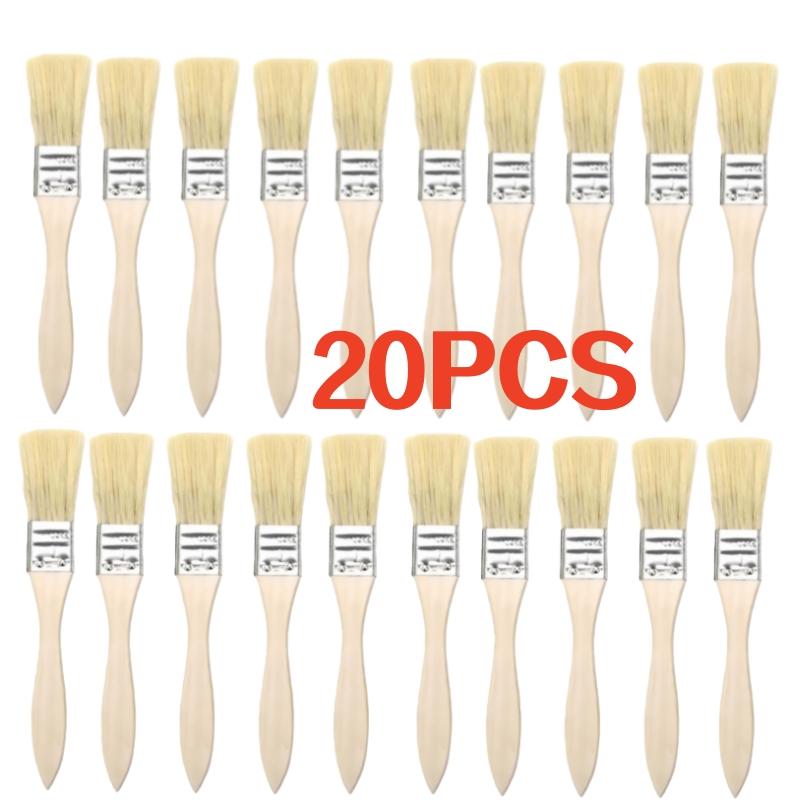 5/10/20Pcs Pig Mane Brushes, Suitable For Art, Handicrafts, Plastering, Painting, Glue Application, Wooden Handles Set