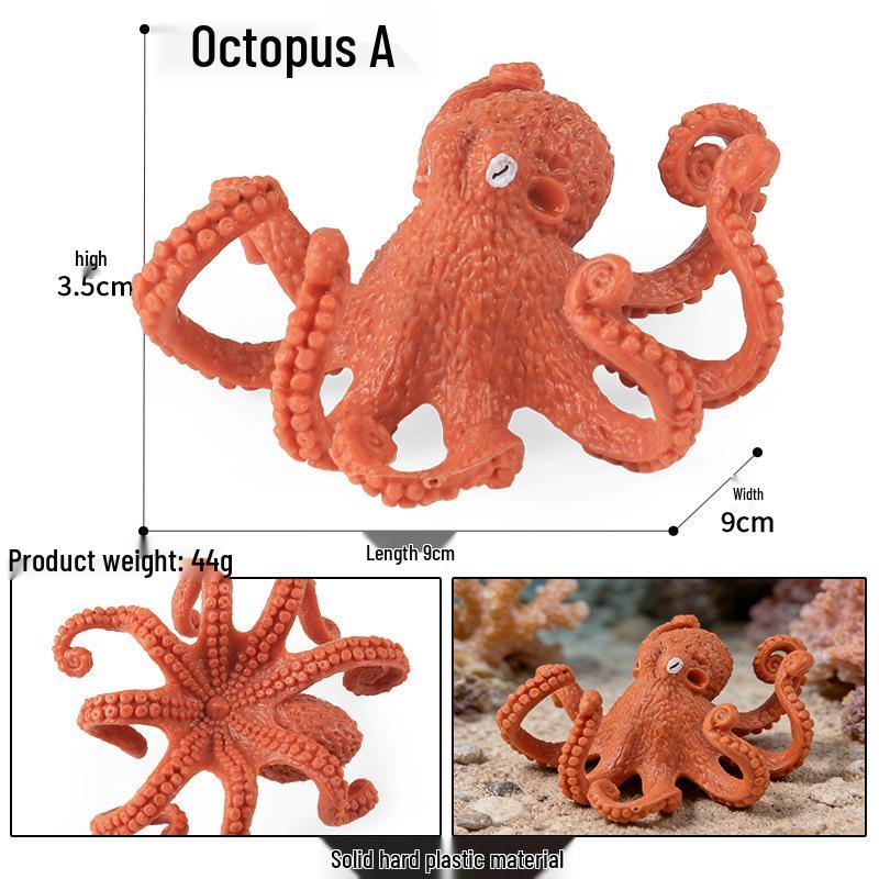 Marine Life Toy Set: Squid, Octopus & Jellyfish Figurines for Kids