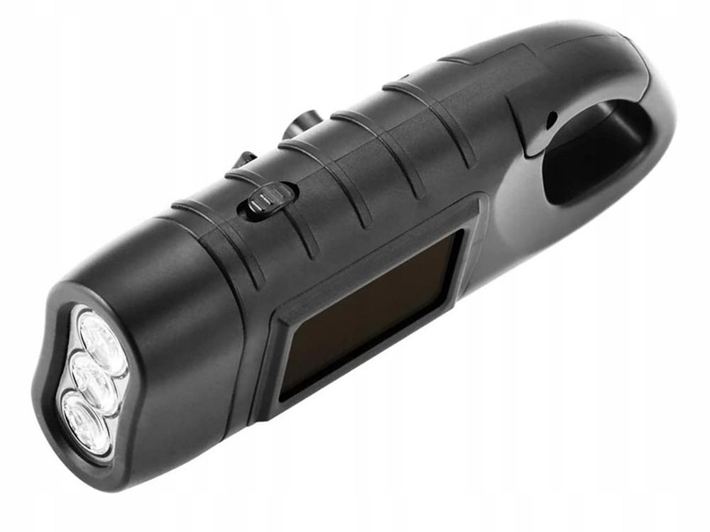 Solar Flashlight with Crank Black (100) Gab_A