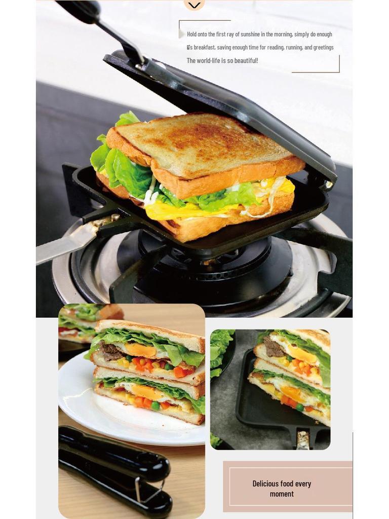 Dubbelsidig non-stick panna för grillade smörgåsar, biff, frukost och bakning.