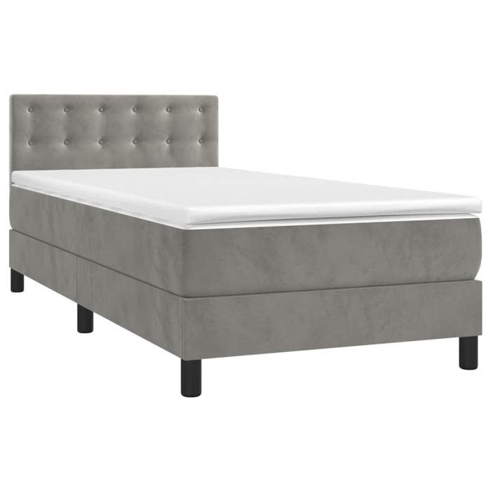Maison Exclusive - Sommier à lattes de lit avec matelas LED Gris clair 100x200 cm