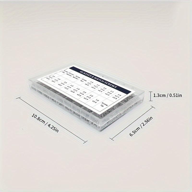 1000pcs Mini Screws Small Nuts Set Assortment DIY For Model Making Watch Glasses with Multi purpose screwdriver+ elbow tweezers