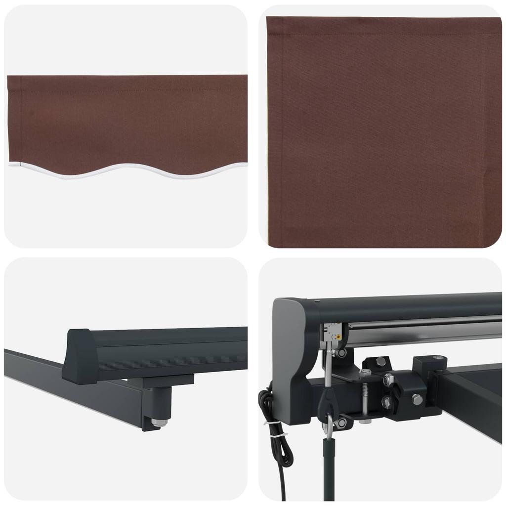 Electric Retractable Awning Brown and Anthracite 2.5 X 2 M