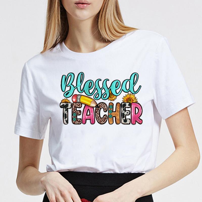 Best Teacher Ever Womens Tshirt Fashion T-shirt Vintage Female Short Sleeve Summer Fashion Print T Shirt Versatile Cute Clothing