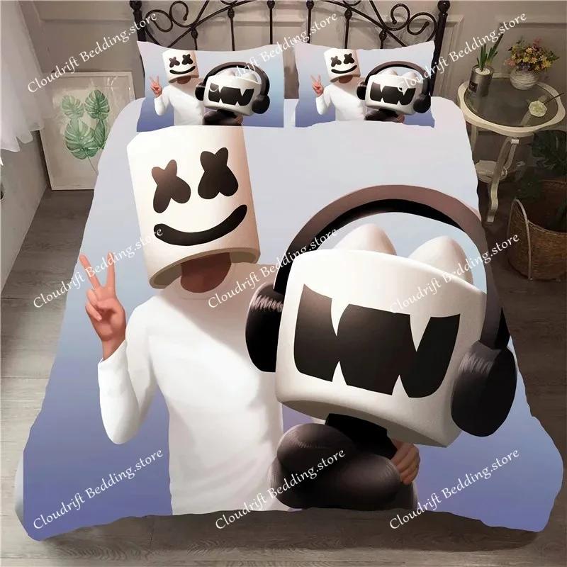 Hip Pop Music Marshmello Bedding Sets Bed Cover Comforter Duvet Cover Pillow Case Kids Adult Bedroom Decoration026