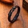 Vintage Mens Genuine Leather Bracelet Punk Figure 8 Magnetic Clasp Cuff Wristband for Men Cool Accessories
