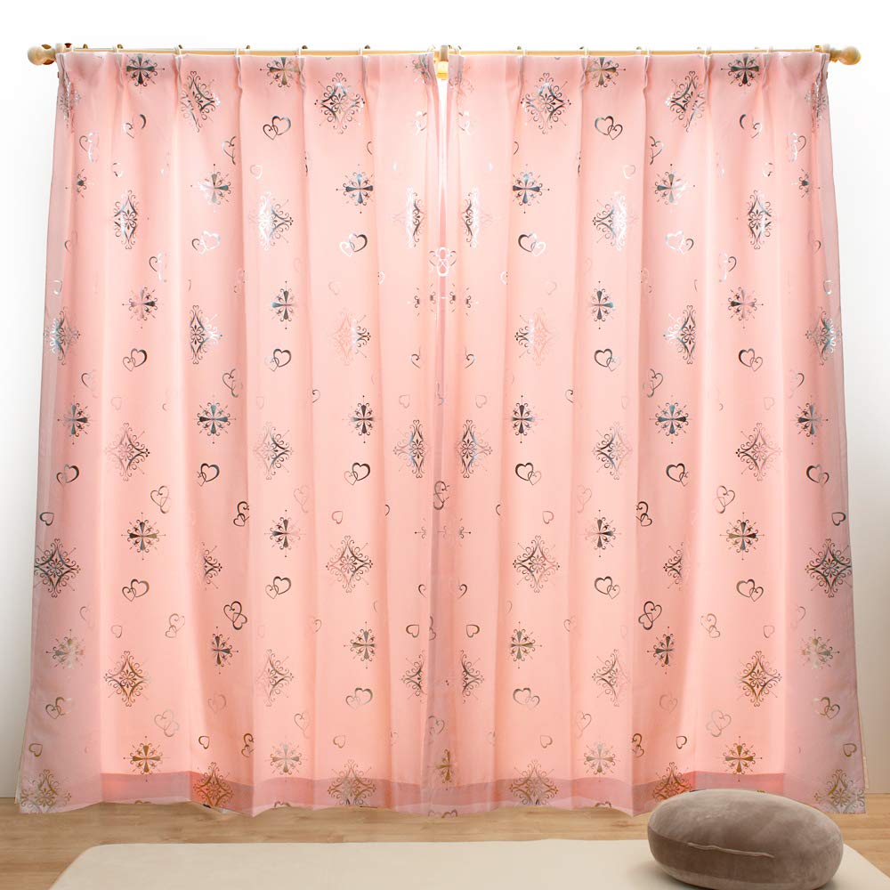

Choose from 9 types of Drape set of Alyssa 100cm wide x 135cm long curtains curtains, non-blackout type, 2, Pink,