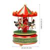 Handcrafted Wooden Rotating Carousels Music Box Ornament Hand Cranked Design For Christmas Home Tabletop Shelf Decors