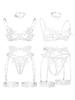 Lace Lingerie Hot Sheer Bralette & Garter Belt with Thong Strappy Open Cup Bra Harness Seductive Underwear for Women Sexy Outfit