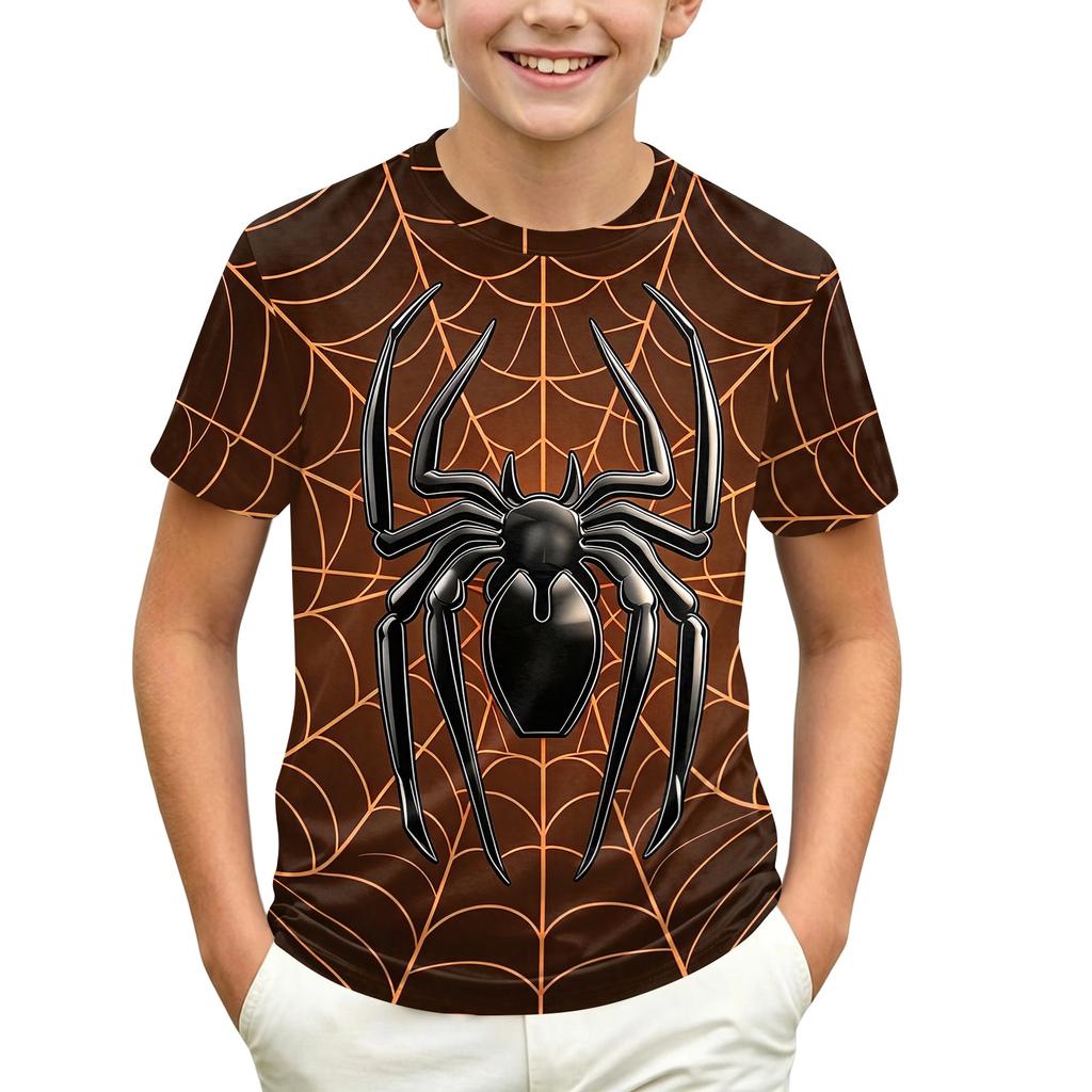 Kids' Short Sleeve Neck T-Shirt with Graphic Print for Casual Daily Wear