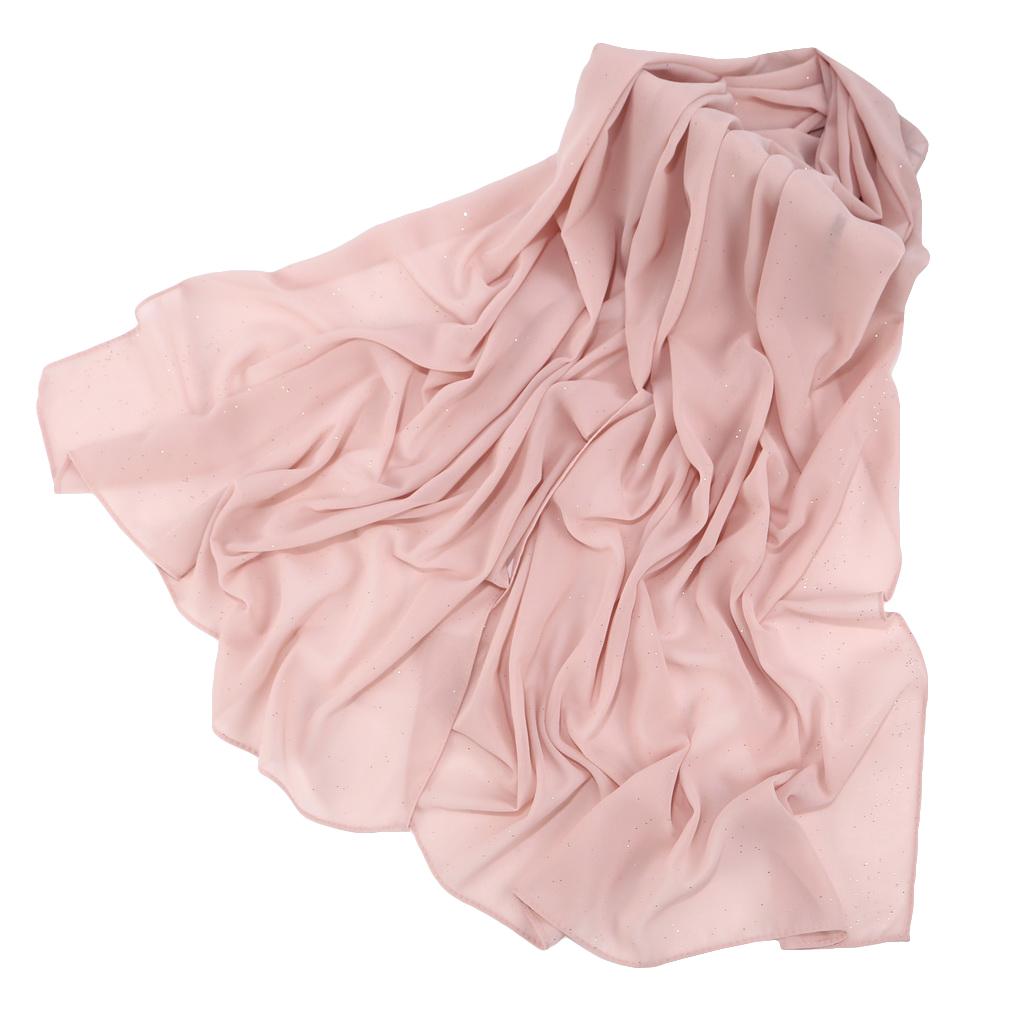 Women's Chiffon Shawl, Glitter Gold Powder Scarf, Chiffon Hijab for Party/Beach