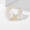 1Pc Delicate Pearl Flower Wreath Brooch for Women Fashion Rhinestone Brooches Pins Jewelry Trendy Accessories Party Gifts