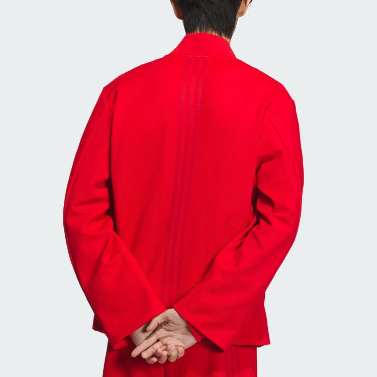 Adidas Classic Striped Button Casual Jacket Unisex Tops Light-Red JE1118