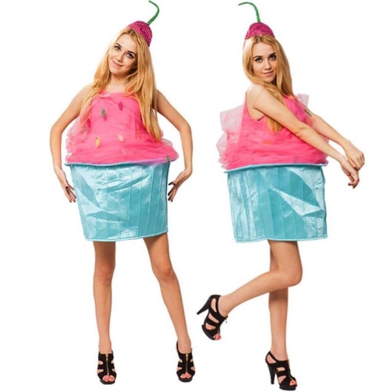 Halloween Costume Adult Girl Cake Cup Cosplay Costume Food Show Skirt Birthday Ice Cream Skirt