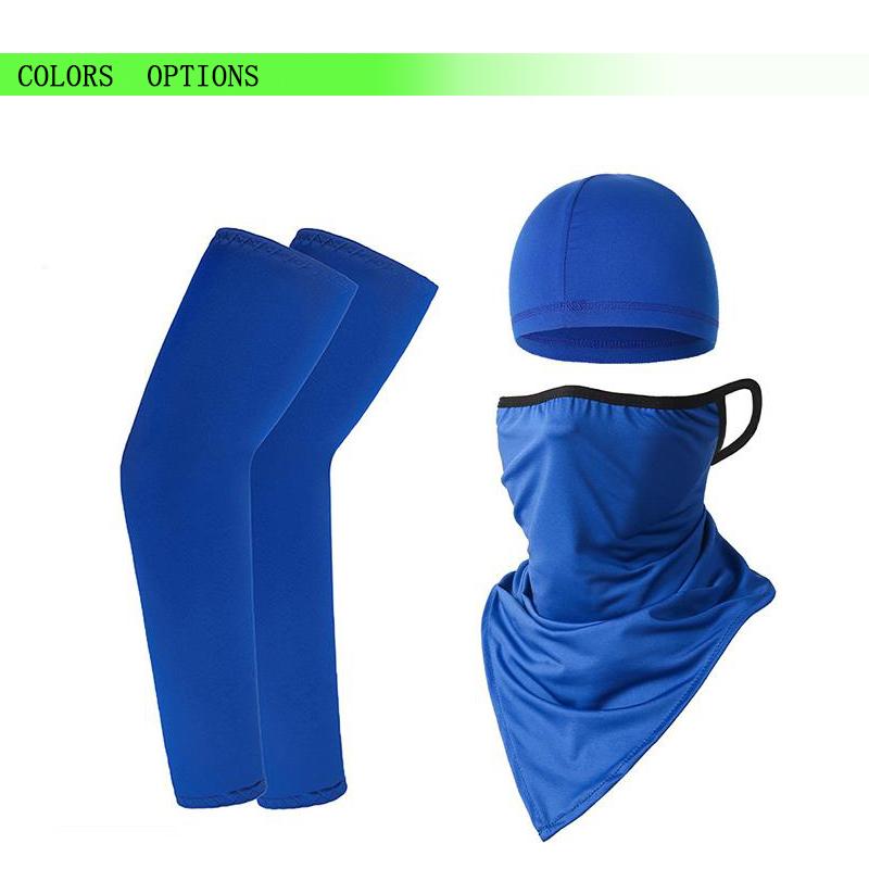 1 Set Unisex Cooling Arm Sleeves Cover Sports Running UV Sun Protection Cycling Sleeves+Riding