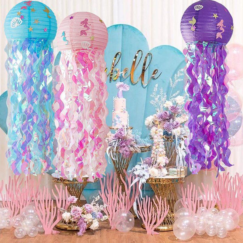 Little Mermaid Tablecloth Mermaid Tail Disposable Tableware Mermaid Birthday Party Decoration Baby Shower Girl Birthday Decor