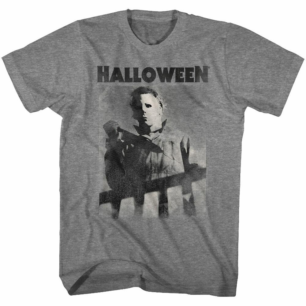 Halloween Horror Movie Franchise Michael Myers Top Of Stairs Men s T Shirt      Unisex T-Shirt M