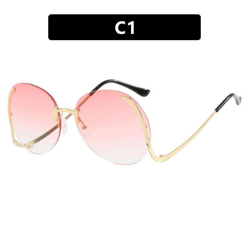 

Солнцезащитные очки без оправы с круглой оправой и большой оправой Высококачественные солнцезащитные очки Персонализированные солнцезащитные очки as shown in the picture