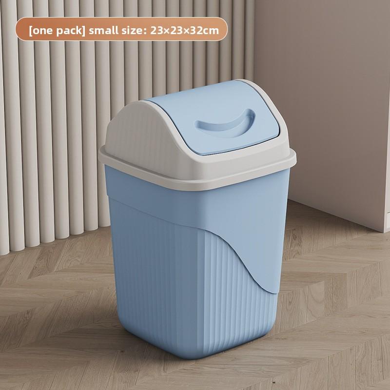 Quadratischer Schwingdeckel-Mülleimer für Zuhause und Büro, Cremefarben, Minimalistisch, Abfallbehälter mit Deckel für Badezimmer und Toilette