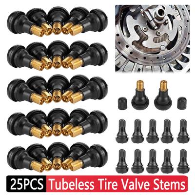 10/25Pcs TR412 Snap-in Car Tubeless Tire Tyre Valve Stems Rubber Copper Vacuum Tire Air Valve for ATV Auto Car Motorcycle