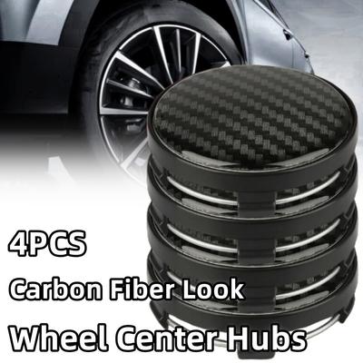 4 pezzi OD 60mm ID 52mm nero in fibra di carbonio modello auto ruota centro mozzo coprimozzo cerchione coprimozzo accessori auto parte di ricambio auto