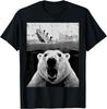Polar Bear Sinking Titanic Meme Graphic Tee Funny Casual Short Sleeve TShirt for Men Women