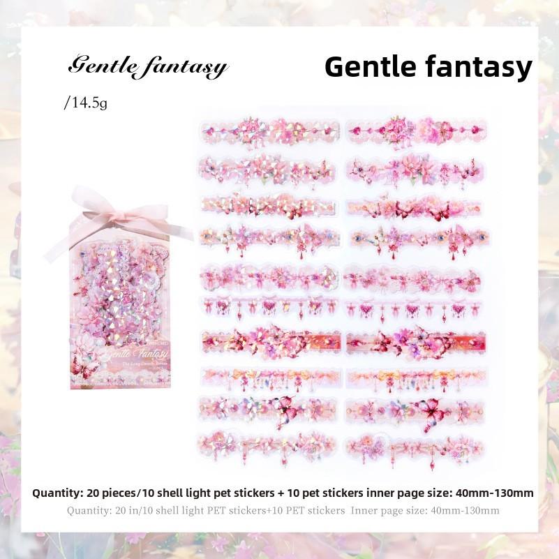 

Journamm 20pcs/pack Lace Flower Butterfly Long PET Sticker DIY Collage Supplies Creative Decor Stationery Aesthetics Stickers