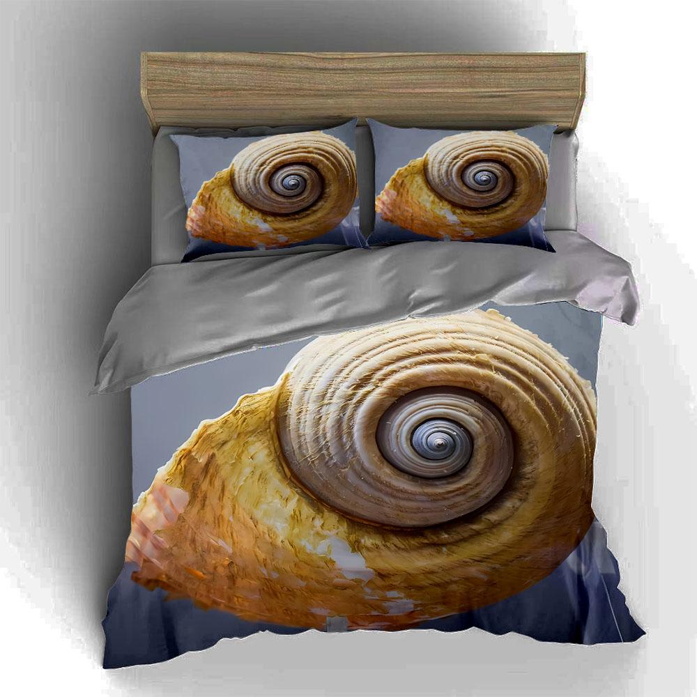 Golden Spiral Shell Bedding Duvet Cover Sets Duvet Covers Pillowcases Gifts (1 * Duvet Cover 2 * Pillowcases, Without Duvet Insert)